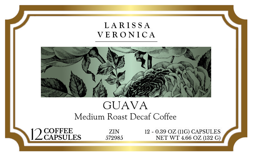 Guava Medium Roast Decaf Coffee <BR>(Single Serve K-Cup Pods) - Label