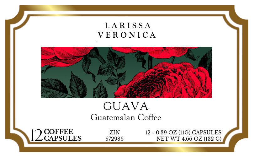 Guava Guatemalan Coffee <BR>(Single Serve K-Cup Pods) - Label