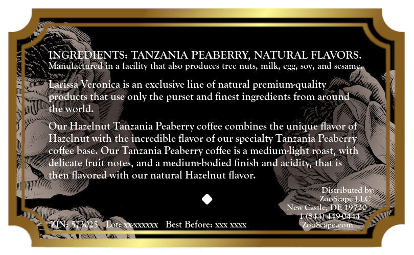 Hazelnut Tanzania Peaberry Coffee <BR>(Single Serve K-Cup Pods)