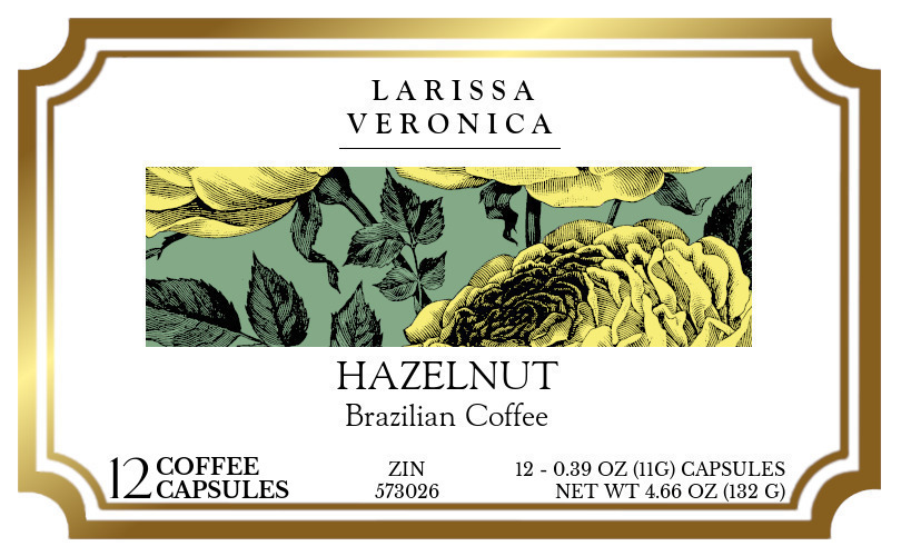 Hazelnut Brazilian Coffee <BR>(Single Serve K-Cup Pods) - Label