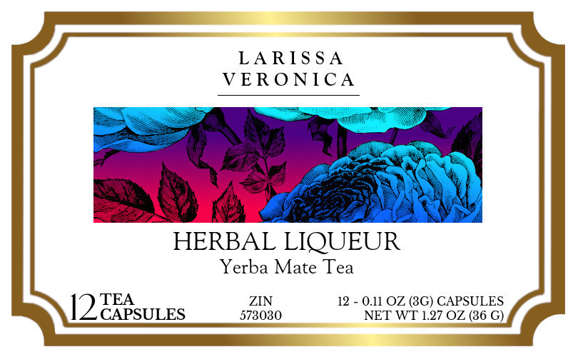 Herbal Liqueur Yerba Mate Tea <BR>(Single Serve K-Cup Pods) - Label