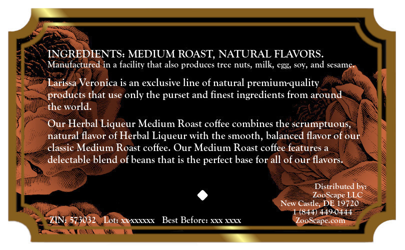 Herbal Liqueur Medium Roast Coffee <BR>(Single Serve K-Cup Pods)