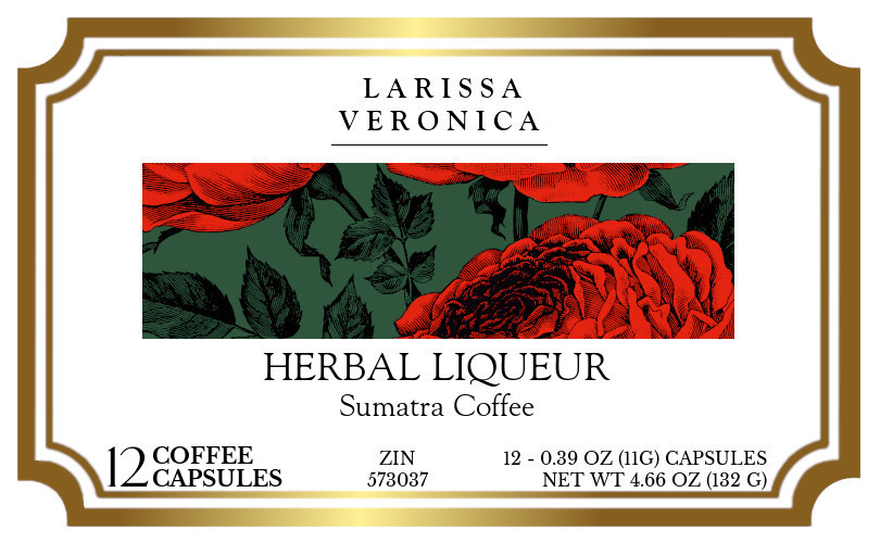 Herbal Liqueur Sumatra Coffee <BR>(Single Serve K-Cup Pods) - Label