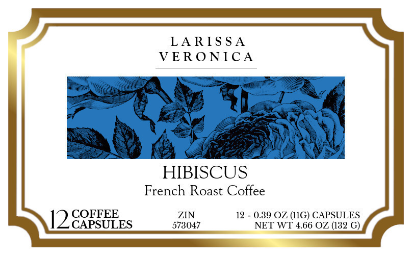 Hibiscus French Roast Coffee <BR>(Single Serve K-Cup Pods) - Label