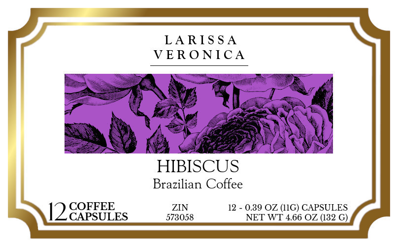 Hibiscus Brazilian Coffee <BR>(Single Serve K-Cup Pods) - Label