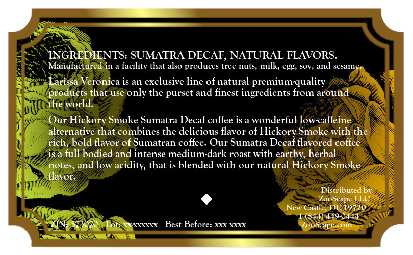 Hickory Smoke Sumatra Decaf Coffee <BR>(Single Serve K-Cup Pods)