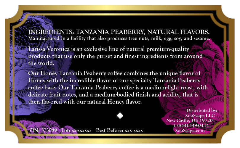 Honey Tanzania Peaberry Coffee <BR>(Single Serve K-Cup Pods)