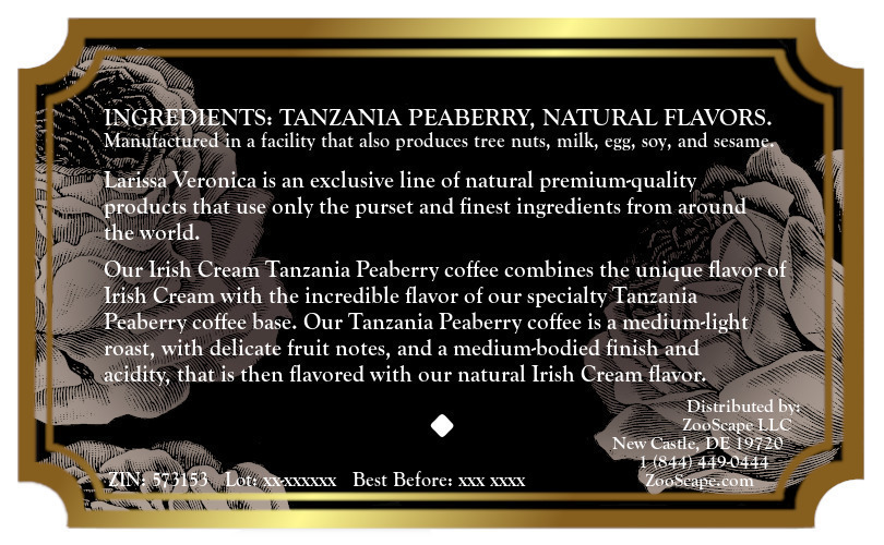 Irish Cream Tanzania Peaberry Coffee <BR>(Single Serve K-Cup Pods)