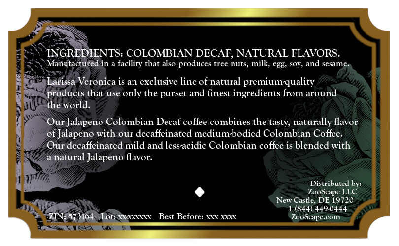 Jalapeno Colombian Decaf Coffee <BR>(Single Serve K-Cup Pods)