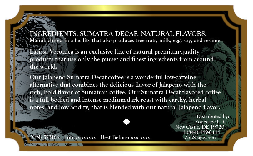Jalapeno Sumatra Decaf Coffee <BR>(Single Serve K-Cup Pods)