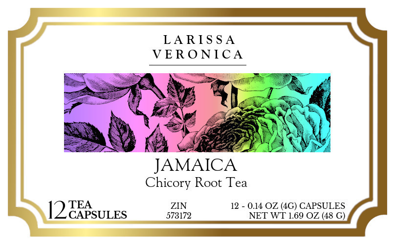 Jamaica Chicory Root Tea <BR>(Single Serve K-Cup Pods) - Label