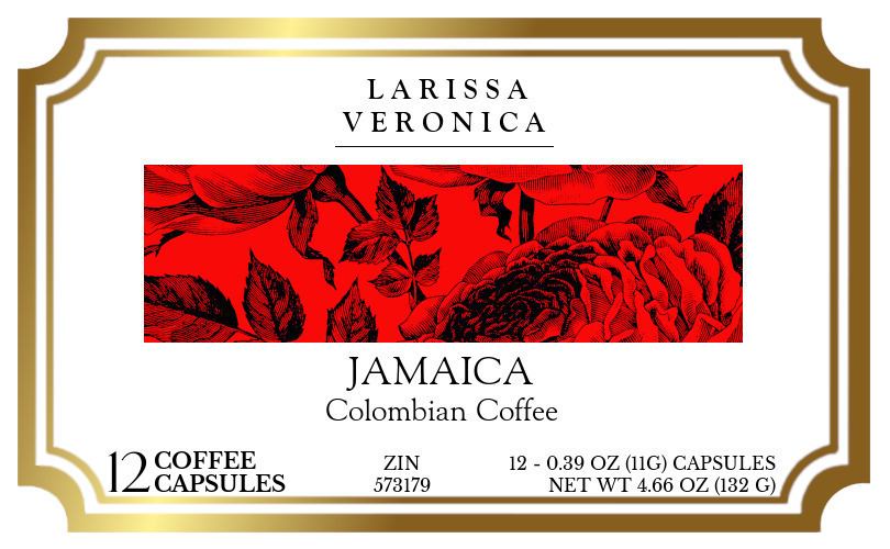 Jamaica Colombian Coffee <BR>(Single Serve K-Cup Pods) - Label