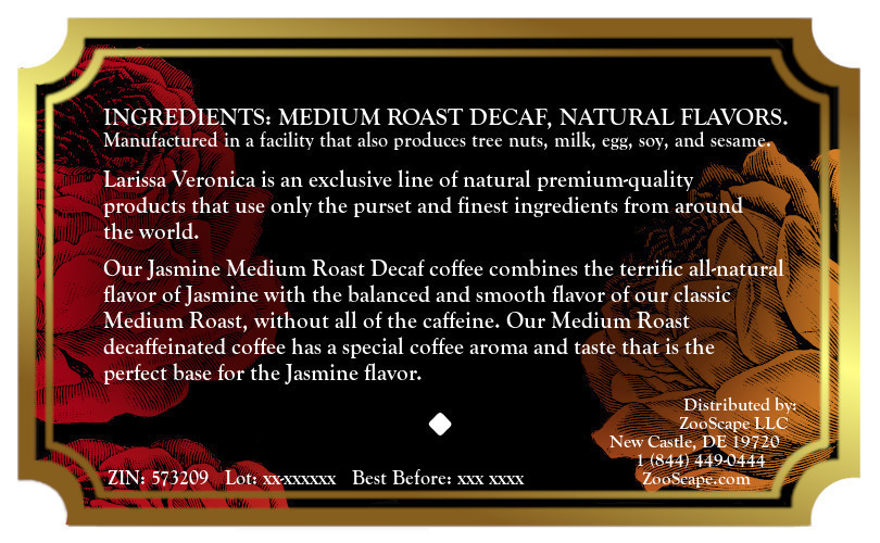Jasmine Medium Roast Decaf Coffee <BR>(Single Serve K-Cup Pods)
