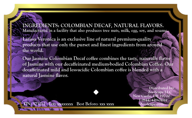 Jasmine Colombian Decaf Coffee <BR>(Single Serve K-Cup Pods)
