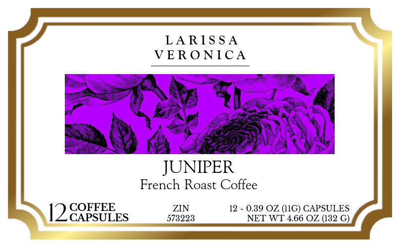 Juniper French Roast Coffee <BR>(Single Serve K-Cup Pods) - Label