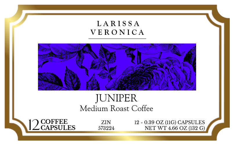 Juniper Medium Roast Coffee <BR>(Single Serve K-Cup Pods) - Label