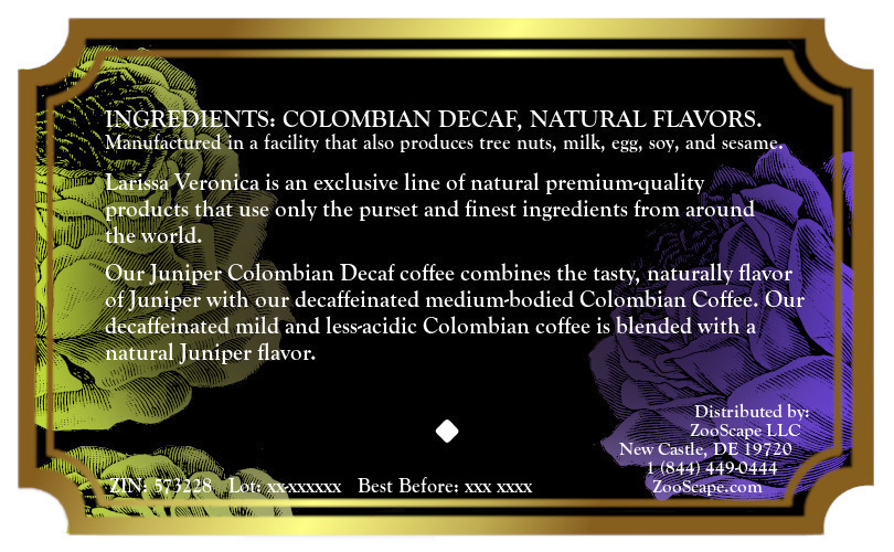 Juniper Colombian Decaf Coffee <BR>(Single Serve K-Cup Pods)