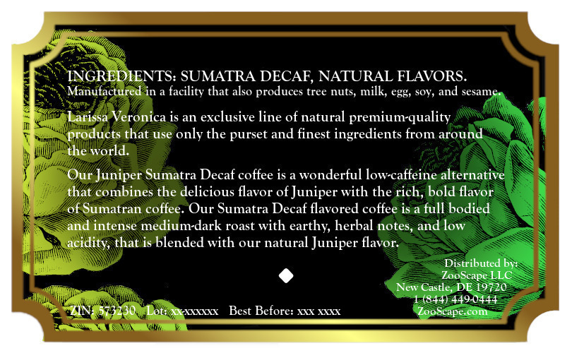 Juniper Sumatra Decaf Coffee <BR>(Single Serve K-Cup Pods)