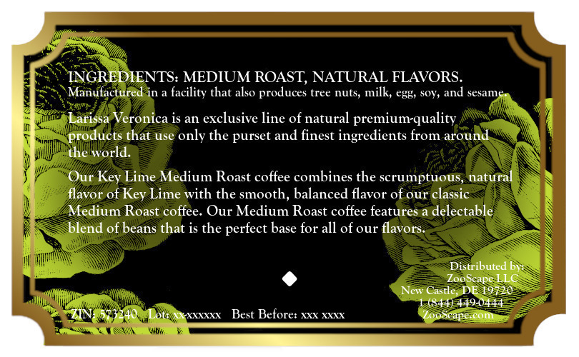 Key Lime Medium Roast Coffee <BR>(Single Serve K-Cup Pods)