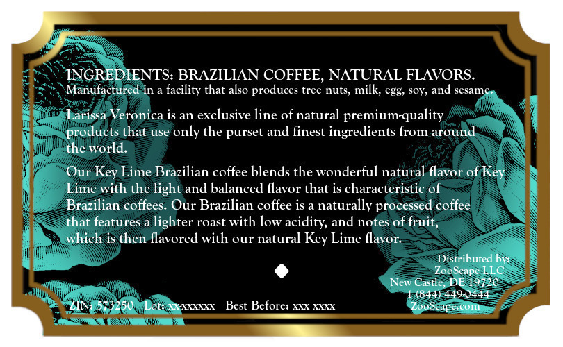 Key Lime Brazilian Coffee <BR>(Single Serve K-Cup Pods)