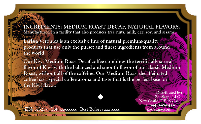 Kiwi Medium Roast Decaf Coffee <BR>(Single Serve K-Cup Pods)
