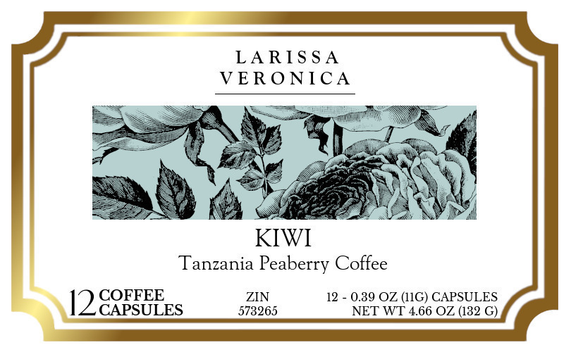 Kiwi Tanzania Peaberry Coffee <BR>(Single Serve K-Cup Pods) - Label
