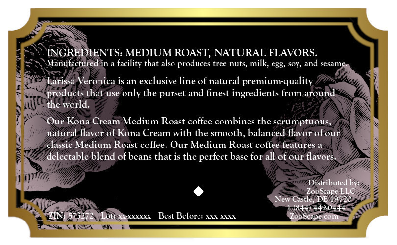 Kona Cream Medium Roast Coffee <BR>(Single Serve K-Cup Pods)