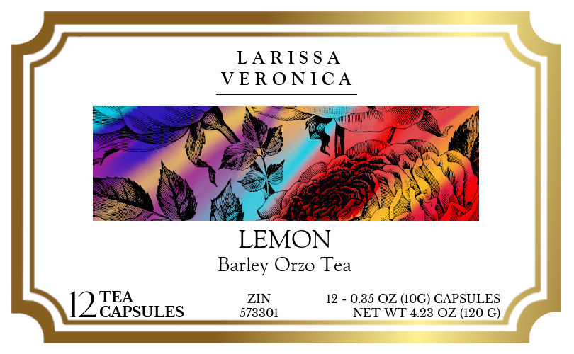 Lemon Barley Orzo Tea <BR>(Single Serve K-Cup Pods) - Label