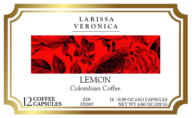 Lemon Colombian Coffee <BR>(Single Serve K-Cup Pods) - Label