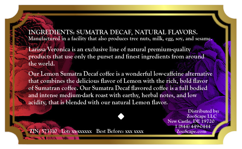 Lemon Sumatra Decaf Coffee <BR>(Single Serve K-Cup Pods)