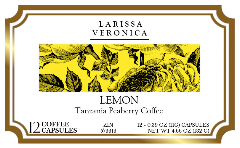 Lemon Tanzania Peaberry Coffee <BR>(Single Serve K-Cup Pods) - Label