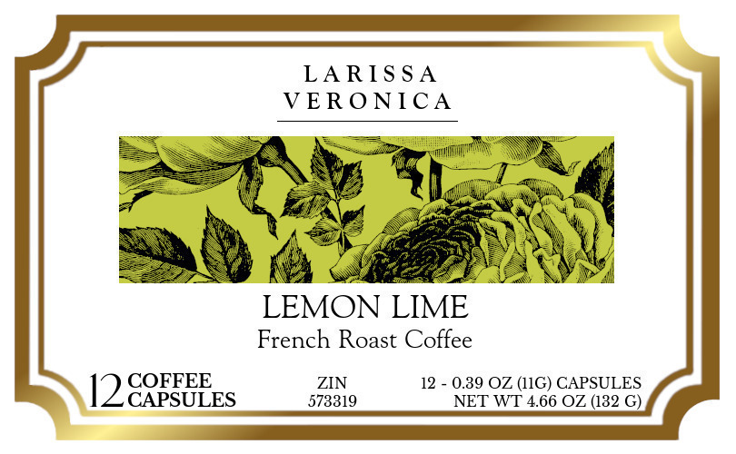 Lemon Lime French Roast Coffee <BR>(Single Serve K-Cup Pods) - Label