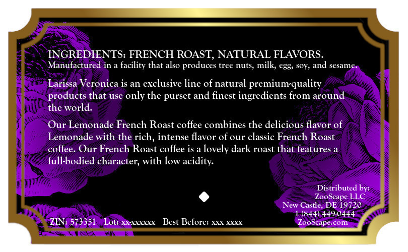 Lemonade French Roast Coffee <BR>(Single Serve K-Cup Pods)