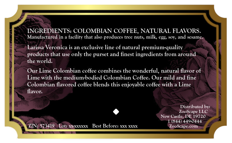 Lime Colombian Coffee <BR>(Single Serve K-Cup Pods)