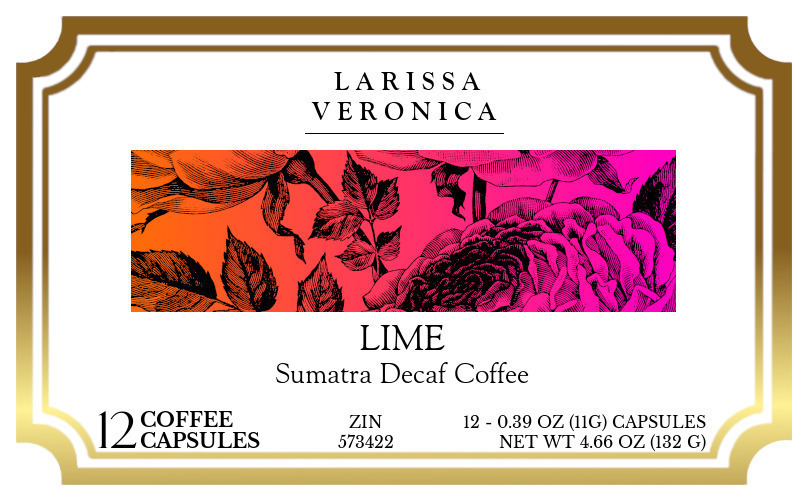 Lime Sumatra Decaf Coffee <BR>(Single Serve K-Cup Pods) - Label