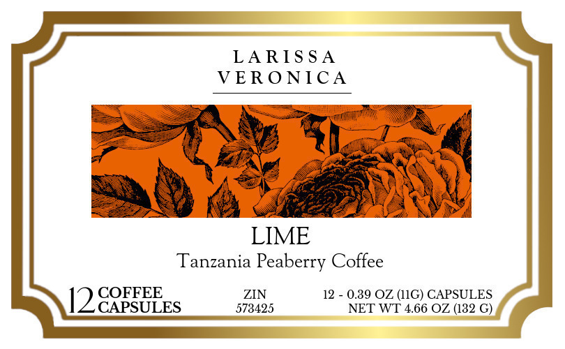Lime Tanzania Peaberry Coffee <BR>(Single Serve K-Cup Pods) - Label