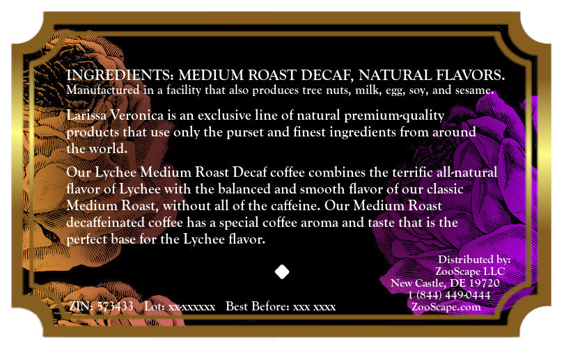 Lychee Medium Roast Decaf Coffee <BR>(Single Serve K-Cup Pods)
