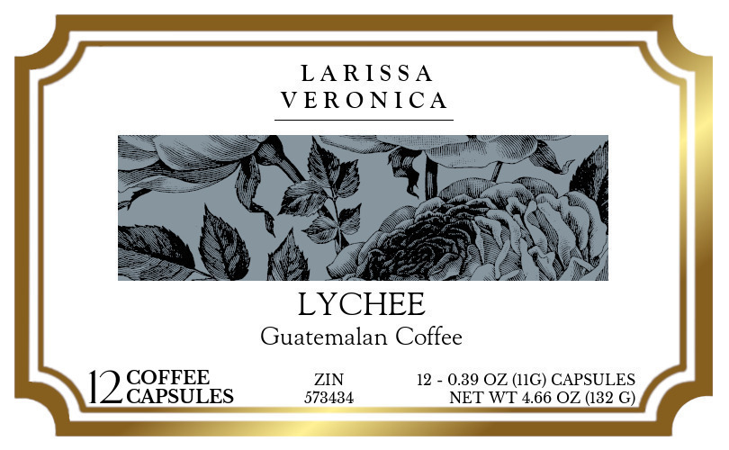 Lychee Guatemalan Coffee <BR>(Single Serve K-Cup Pods) - Label