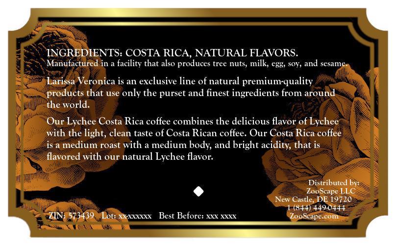 Lychee Costa Rica Coffee <BR>(Single Serve K-Cup Pods)