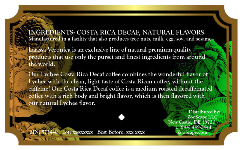 Lychee Costa Rica Decaf Coffee <BR>(Single Serve K-Cup Pods)