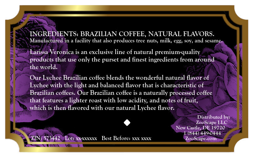 Lychee Brazilian Coffee <BR>(Single Serve K-Cup Pods)