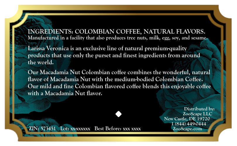 Macadamia Nut Colombian Coffee <BR>(Single Serve K-Cup Pods)