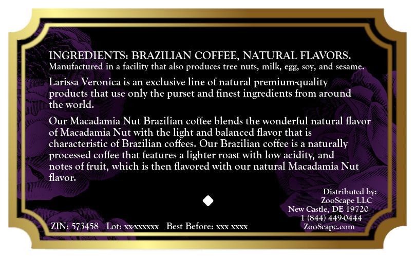 Macadamia Nut Brazilian Coffee <BR>(Single Serve K-Cup Pods)