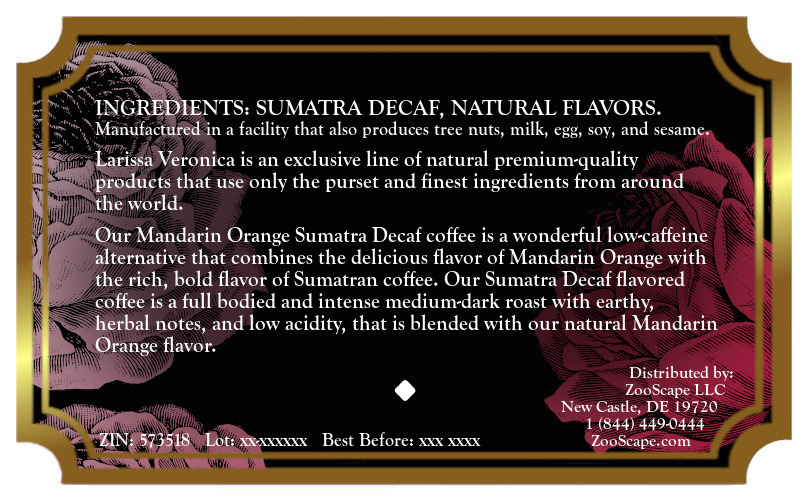 Mandarin Orange Sumatra Decaf Coffee <BR>(Single Serve K-Cup Pods)
