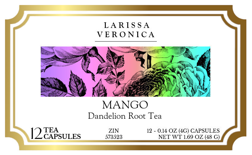 Mango Dandelion Root Tea <BR>(Single Serve K-Cup Pods) - Label