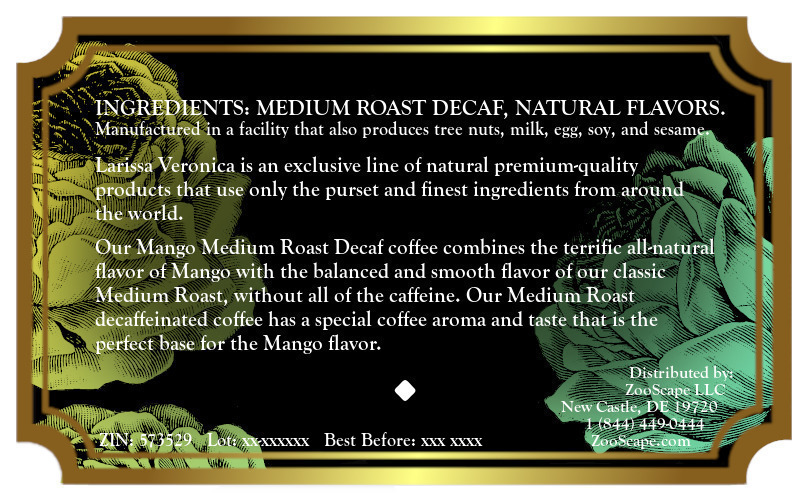 Mango Medium Roast Decaf Coffee <BR>(Single Serve K-Cup Pods)