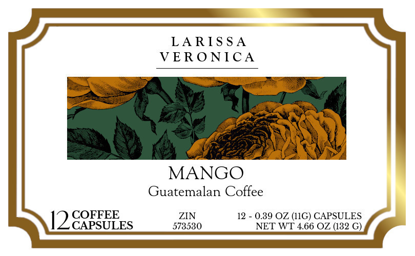 Mango Guatemalan Coffee <BR>(Single Serve K-Cup Pods) - Label