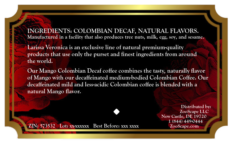 Mango Colombian Decaf Coffee <BR>(Single Serve K-Cup Pods)