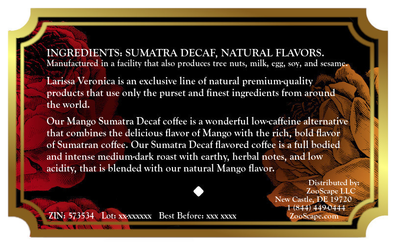 Mango Sumatra Decaf Coffee <BR>(Single Serve K-Cup Pods)