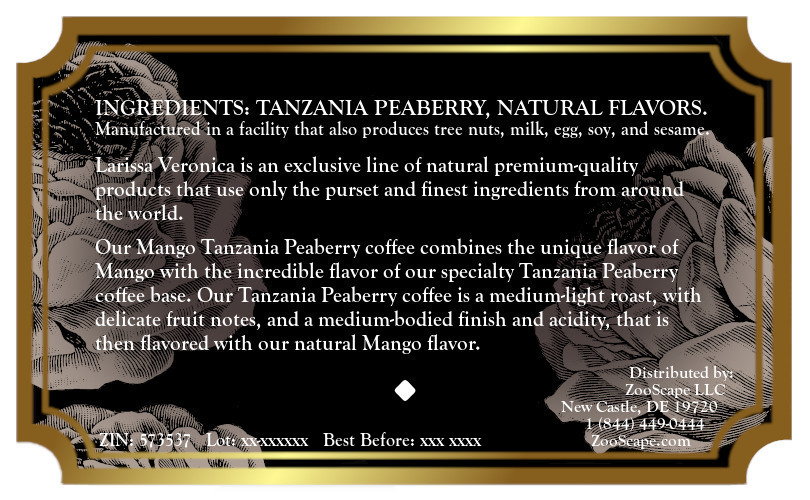 Mango Tanzania Peaberry Coffee <BR>(Single Serve K-Cup Pods)